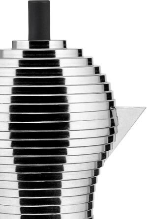Кавоварка Alessi Pulcina, чорна, алюміній, 5.4 x 14.5 x 33.5 см, на 6 чашок