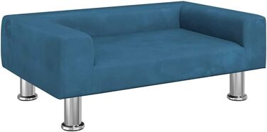 Крісло-ліжко для собак, м'яке ліжко для домашніх тварин, крісло для собак та котів, світло-блакитний велюр (70 x 45 x 26.5 см)