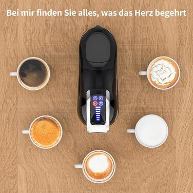 Кавомашина KOTLIE 5-в-1 для капсул, меленої кави та ESE (44 мм), чорна (EM-308A)