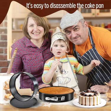 Набір форм для випічки LZYDKH 3 шт. (20/22/24 см) з антипригарним покриттям. Форми для кексів, торти та хліба. Знімний дно.