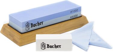Набір точильних каменів Bacher Premium: 400/1000, з каменем для заточування та інструкцією. Точильні камені для ножів та інструментів