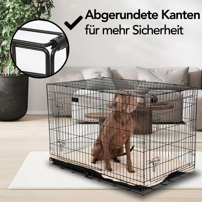 Скам'янка для собак Brixy Hundebank, розмір S, чорна, розкладний, 2 дверцята, 61x43x49 см