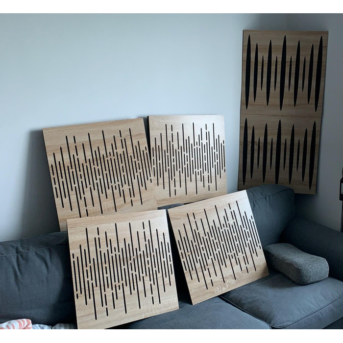 Набір акустичних панелей для звукопоглинання та дифузії WAVE Sonoma, 50x50x5 см, 4 шт. — декоративні панелі для шумоізоляції та корекції акустики