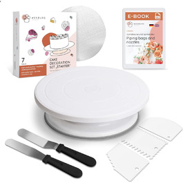 Wenburg Набір для приготування тортів: поворотна платформа, аксесуари (стійка, шпатель, підставка), E-book