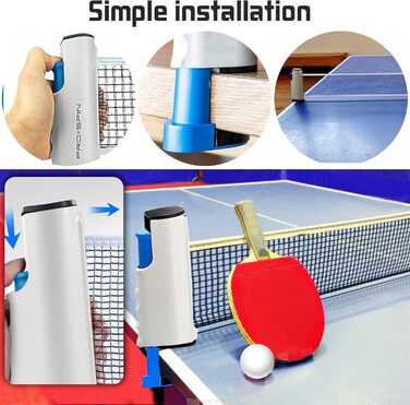 Знімний стіл тенісний набір: сітка, регульована, портативна, для столу, офісу, їдальні