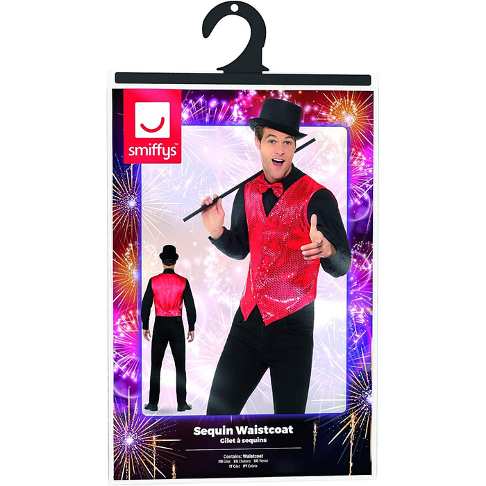 Світшот з паєтками Smiffys для чоловіків на Хелловін, червоний (L, 42-44)