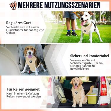 Нашийник для собак LowTon: безпечний, не тягне, для маленьких та середніх порід, м'який, дихаючий (L, Бежевий)