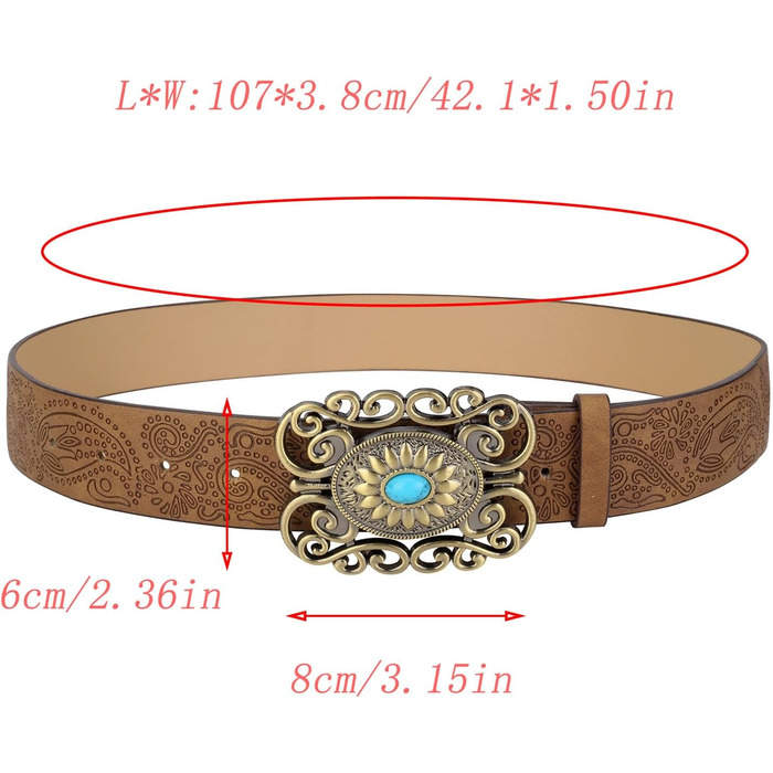 Жіночий шкіряний ремінь Chic Diary в ковбойському стилі, вінтажний пояс для джинсів коричневого кольору