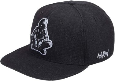 Кепка Nebelkind Snapback чорного кольору з деніму, унісекс, регульований розмір, стильна бейсболка в стилі streetwear