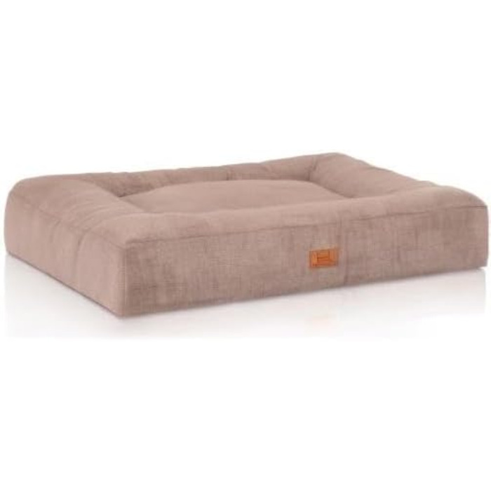 Ортопедичне собаче ліжко Knuffelwuff Sofia з м'якого велюру 120x100 см - знімний, пральний чохол - для великих, середніх та маленьких собак (Бежевий)