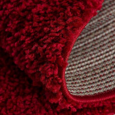 Килимок для вітальні Impression - екологічний сертифікований килим, суцільний колір, розмір 80x150 (Червоний, діаметр 120 см)