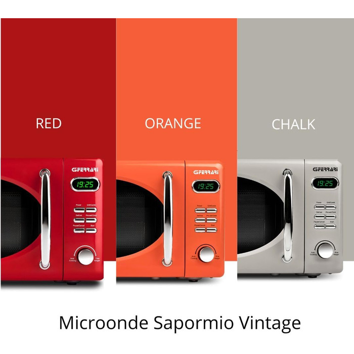 Мікрохвильова піч G3 Ferrari Sapormio Vintage, 1150W, 20 л, 8 програм, білий