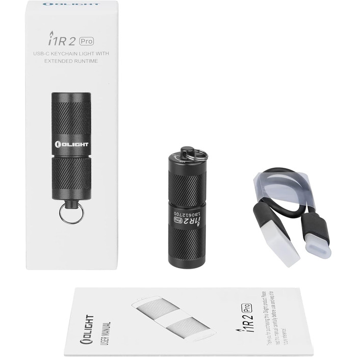 Міні ліхтар OLIGHT I1R II Pro EOS, 180 люмен, LED, USB-зарядка, для ключів, водонепроникний IPX8, ударостійкий, для кемпінгу та ремонту, чорний
