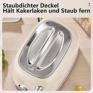 Електричний чайник та тостер Retro, зелений (кремово-білий), нержавіюча сталь, 2200 Вт, 1.8 л, BPA-free