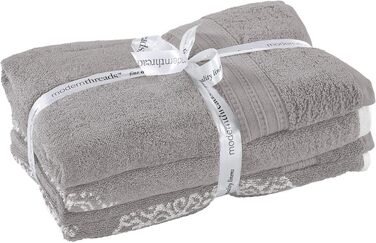 Набір махрових рушників Jacquard від Modern Threads Amrapur Overseas Artesia, двосторонні, 6 шт., колір шавлія/сірий