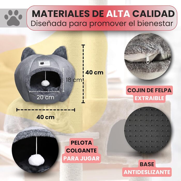 Кігтеточка-будиночок для котів у сірому кольорі – затишне місце для сну та відпочинку, лежанка з м'яким, пральним подушком та іграшковою кулькою, для котів та дрібних домашніх тварин