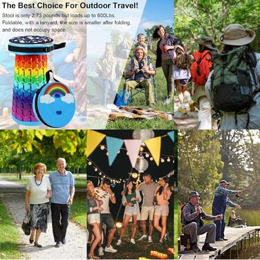 Складний туристичний стілець Alevmoom, телескопічний, для кемпінгу, риболовлі, BBQ, 600lbs, колір: зелений (хмара)