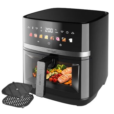 Аерофритюрниця Cecotec Cecofry&Grill Duoheat 10000 з грилем, 2800 Вт, 10 л, з вікном перегляду, чорна