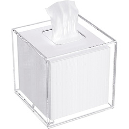AITEE Acrylic Tissue Box Cover: Transparent Square Tissue Holder, Napkin Dispenser for Home, Bathroom, Kitchen, Bedroom, Office, Coffee Table, Restaurant