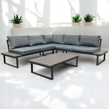 Комплект садових меблів Ideal Garden, метал, сірий, 3 предмети