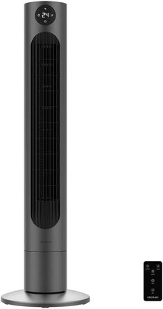 Вентилятор Cecotec Digitale Turm EnergySilence 890 Skyline, 50 Вт, 76 см, з таймером та пультом, мідний мотор, 3 швидкості, 3 режими, чорний