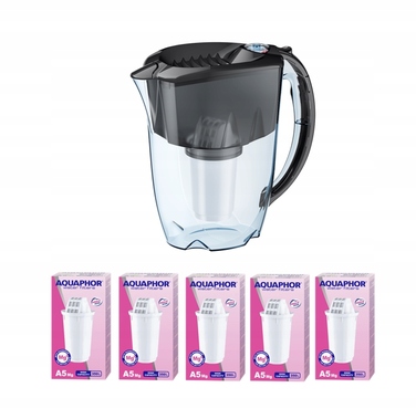 Фільтруючий глечик Aquaphor Prestige 2.8 л з 6 картриджами A5 Mg, чорний