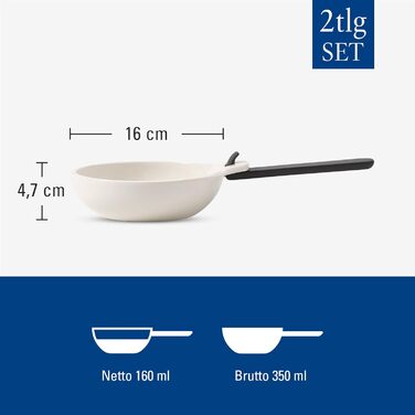 Villeroy & Boch BBQ Passion сковорідка для гриля з ручкою, 2 шт, преміум порцеляна, біла