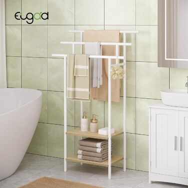 Підставка для рушників EUGAD з 3 полицями, з металу та ДСП, для ванної кімнати