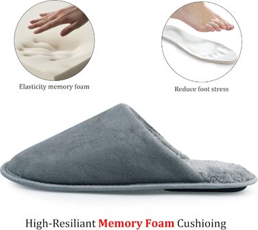 Тапочки домашні для чоловіків та жінок, теплі, з плюшу, зимові, з пам'яттю, антиковзні, м'які, пухнасті, для дому та вулиці (46/47 EU, Style 12)