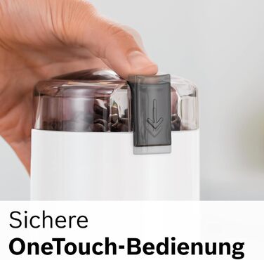 Кавомолка Bosch TSM6A013B, 75 г, біла, для одноразового використання