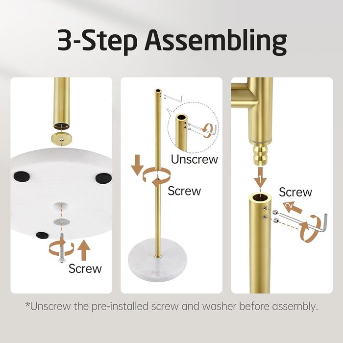 Підставка для рушників KES Gold, настільна, з нержавіючої сталі 18/8, з мамарморовою основою, 3-х ярусна, BTH219-BZ