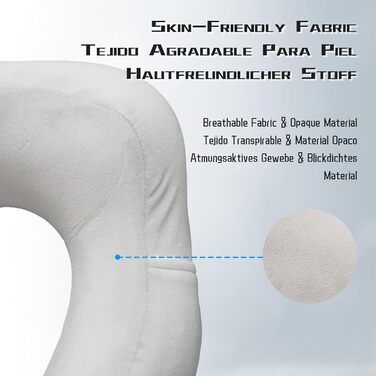 Подушка для шиї у подорожах: автомобільна, для літака, з піною з пам'яті та м'яким велюровим чохлом. Подушка-вишенка для дорослих, для подорожей, кемпінгу, офісу та дому (Сірий, бавовна)