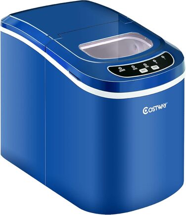Машина для приготування льоду COSTWAY 12 кг/24 год, зелена/блакитна, 2.2л бак, 2 розміри кубиків льоду, лопатка