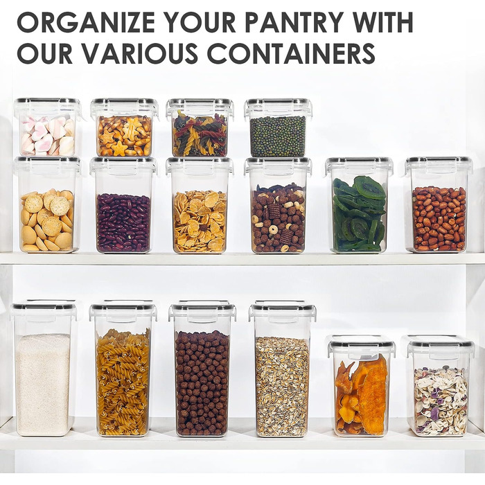 Набір контейнерів для зберігання Vtopmart з кришкою, 24 шт. - BPA-free, для борошна, цукру, круп. З ручкою та етикетками