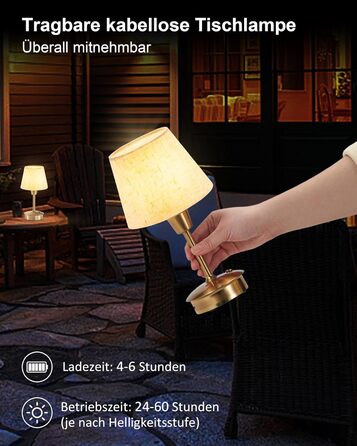 LED-лампа Egobasic настільна бездротова, 5200mAh, торкання, диммування, для дому та вулиці