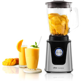 Ufesa Moonstone Stand Mixer, 1500W Power, 1.5L Glass Jar, Speed Control with LED Light, Ice Crusher, 6 Detachable Titanium Blades, 2 Speeds + TURBO 1500W Titanium 1.5L
