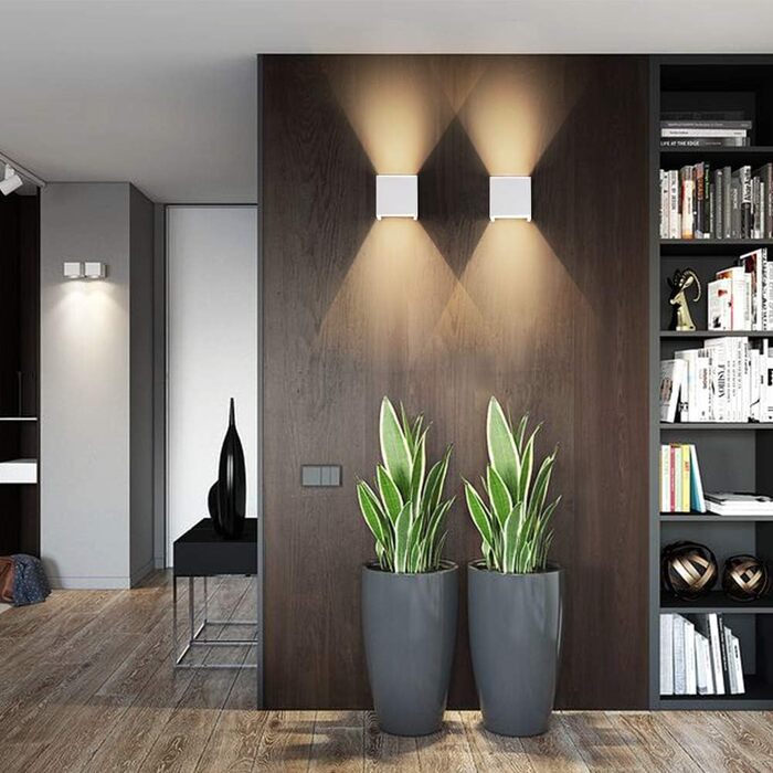LED-стінні світильники Klighten 12W, 2 шт. Регульований світловий потік, 3000K, тепле біле світло, IP65, для вітальні, спальні, балкону, антрацит
