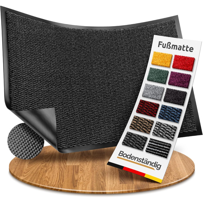 Килимок для дому 40x60 см, антрацит, міцний, вбираючий - антиковзаюче покриття для підлоги