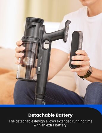 Бездротовий пилосос Proscenic P15: 55KPa, 580W, 70 хв, LED-дисплей, антизаплутування, фільтр 6 шарів, для дому, килимів, шерсті тварин