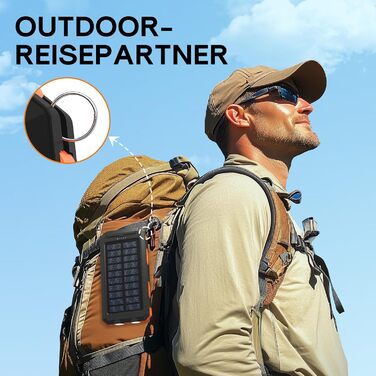 Power Bank Vikeri Solar 26800mAh: Сонячний акумулятор з USB-C, 4 виходами, водонепроникний, для смартфонів, планшетів та іншого