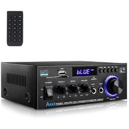 HiFi підсилювач Romicta AK45 Pro, міні Bluetooth стерео аудіо підсилювач 400 Вт, 2-канальний, з FM-радіо, SD/USB, для дому та авто