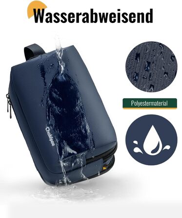 Чоловіча дорожня косметичка Kulturbeutel, водонепроникна, легка, з подвійним замком (Блакитна)