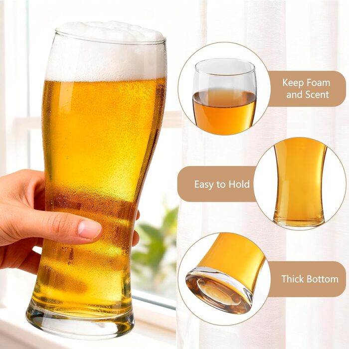 Склянки для пива Pilsner 473 мл 6 шт (16oz) - Набір склянок для пива