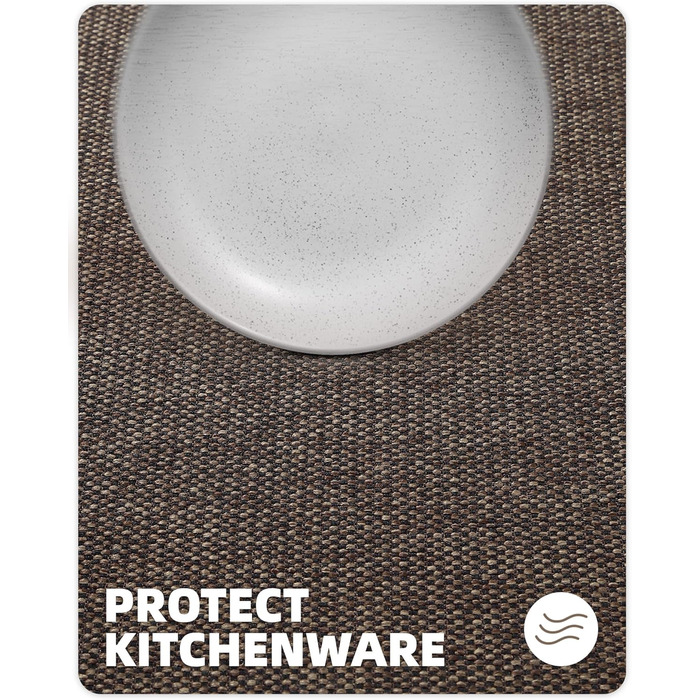 Килимок для кухні COLOR&GEOMETRY: неслизький, миючий, 61x183 см, 4 мм, тканинний, з гумовою основою. Килимок-довгий килим для підлоги перед умивальником, коридору (Коричневий, 43 x 120 см, прямокутний)