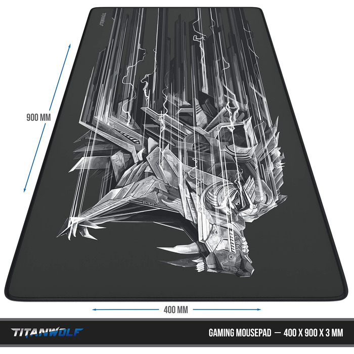 Килимок для миші TITANWOLF XXL Speed Gaming - 900 x 400 мм - великий, з антиковзаючим покриттям, для геймінгу