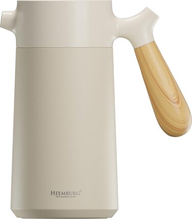 HEEMBURG French Coffee Press 1L - High-quality stainless steel thermal coffee maker | Double-walled insulated coffee press for perfect coffee & tea