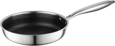 Набір сковорідок Florina Bratpfannen з нержавіючої сталі, 20/24/28 см, 3 шт. | 3-шарова конструкція, алюмінієвий сердечник, для всіх плит, піч-безпечні, ергономічні ручки, дзеркальний блиск