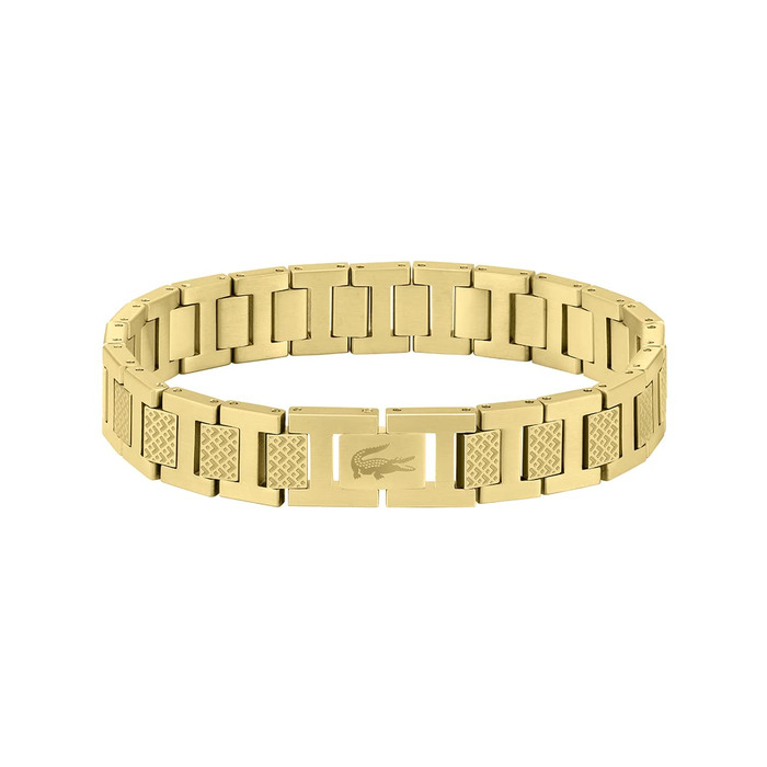 Браслет Lacoste METROPOLE з застібкою-кнебелем, жовте золото, чоловічий/жіночий, з візерунком petit piqué