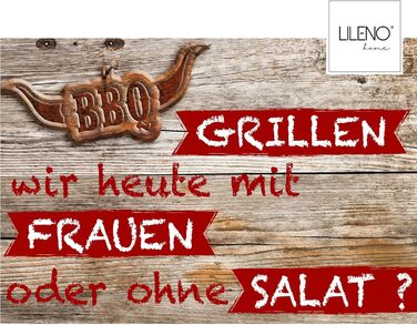 LILENO HOME Grill & BBQ Mat 75 x 120 cm (Grilling with Women) - as the perfect protective mat for gas and charcoal grills - Grill mat for family grill evenings
