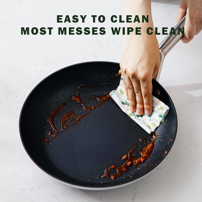 Набір посуду 18 предметів з керамічним покриттям, нержавіюча сталь, срібно-чорний, індукційний, для духовки, з антипригарним покриттям